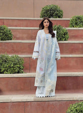 Qalamkar Festive Embroidered Lawn 3 Piece Unstitched Suit QLM24F PS-10 ZAIB